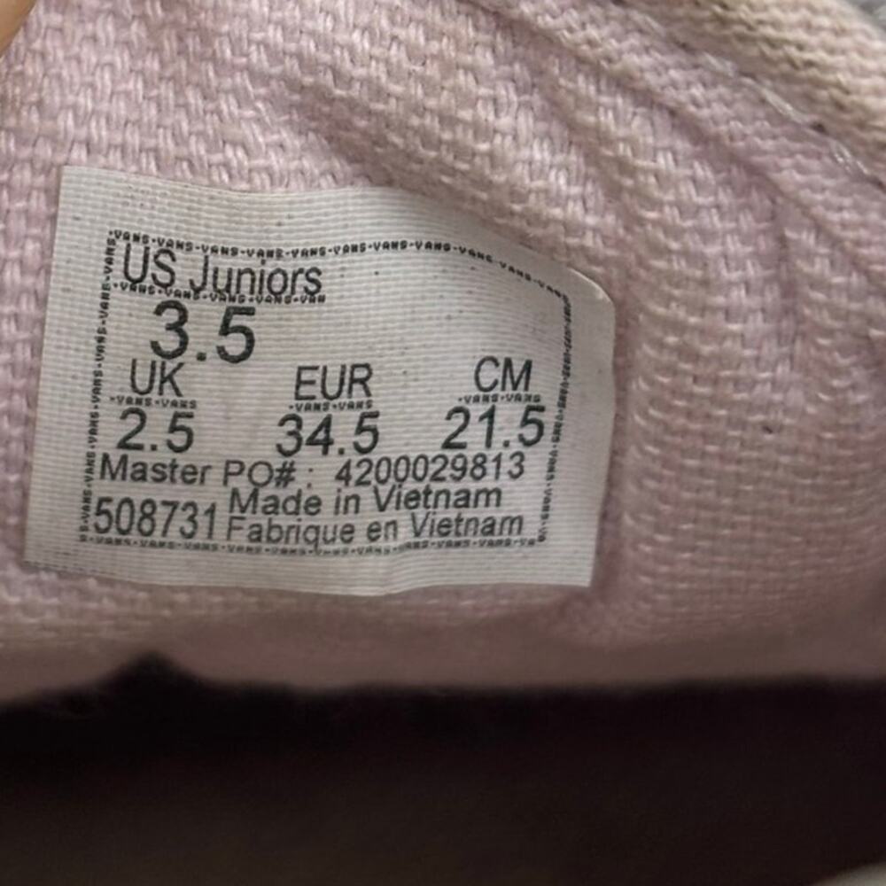 Vans Girls Size 3.5 US Juniors Pink Glitter Lace Up Casual Sneakers - Picture 3 of 14